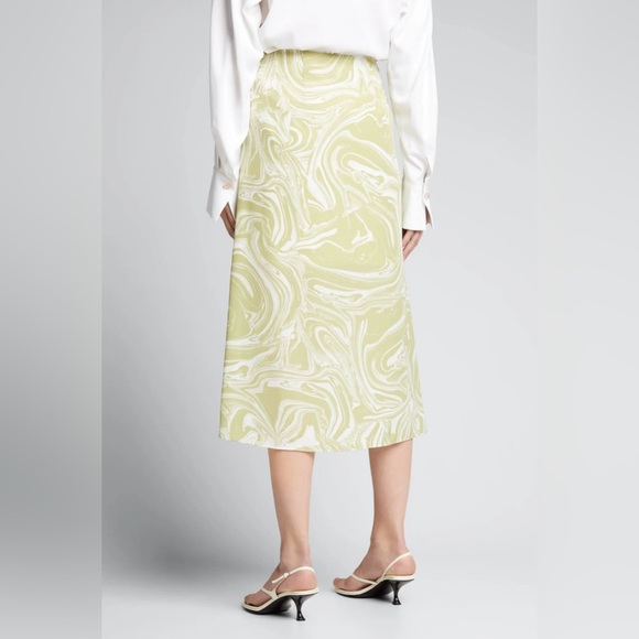 NWT Jonathan Simkhai Revolve Izabella Midi Skirt Cactus Painted Marble green - Picture 6 of 9